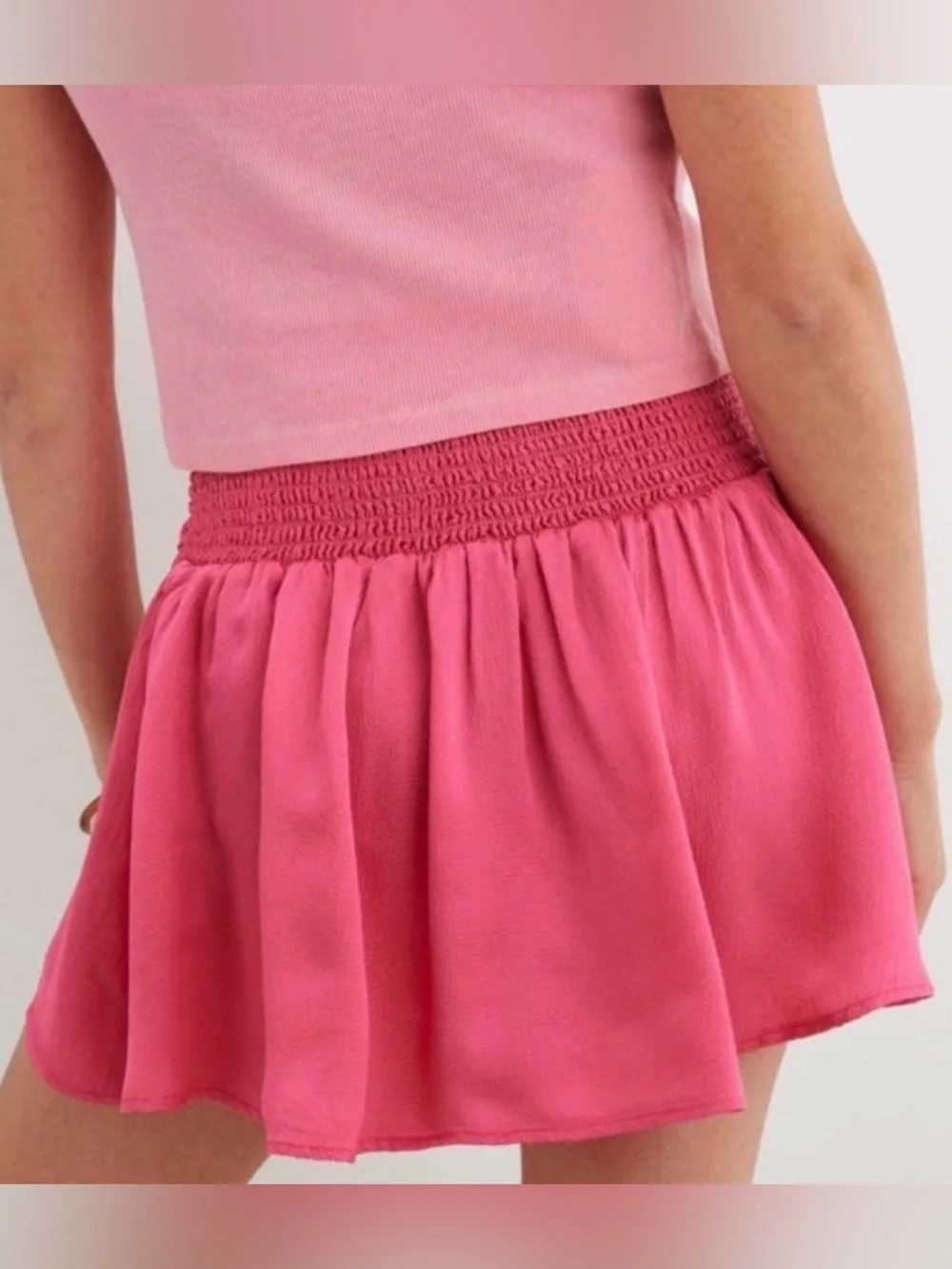 NEW Aerie Uptown Smocked Waist Coquette Preppy Vacation Resortwear Mini Skirt XS